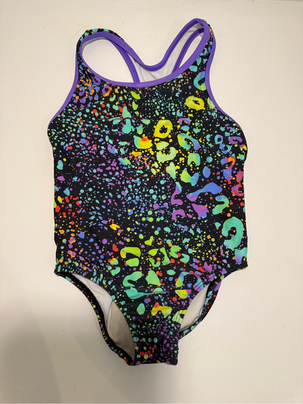 Speedo Rainbow Leopard Print Swimsuit | Girls Size 6
